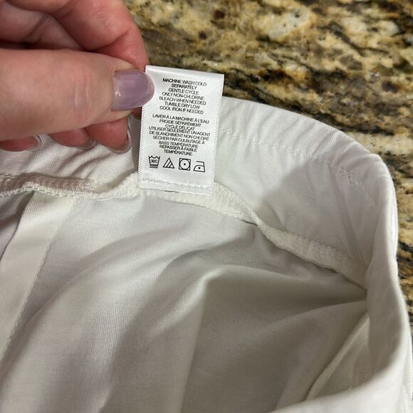 Wynne Layers Ivory Pleated Front High Rise Tapered Leg Pants Size L - Picture 7 of 10